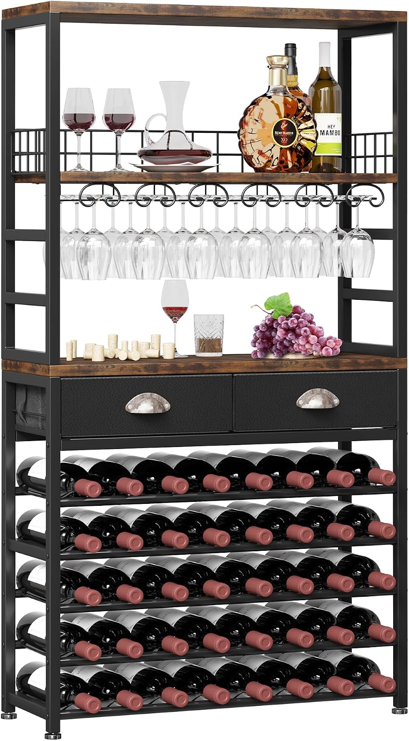 Home Bar And Cabinet - Wine Cabinet with Storage, Wine Rack