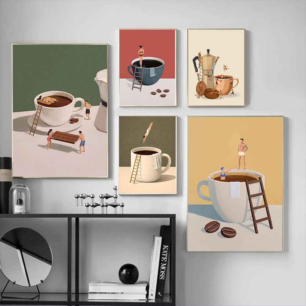 Home Bar And Coffee - 1pc frameless Coffee Adventure Espresso Art