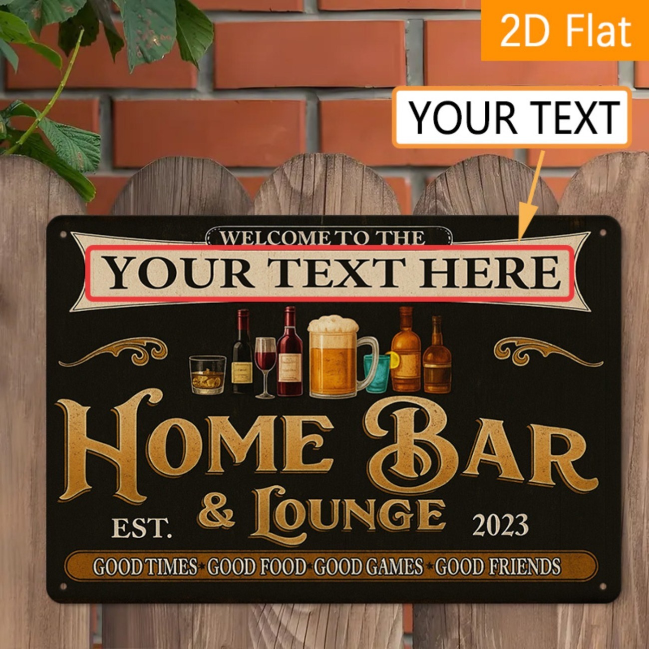 Home Bar Lounge - Personalized Custom Vintage Home Bar &