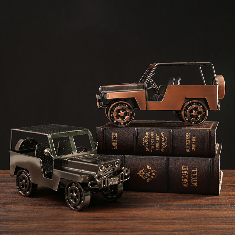 Home Bar And Cabinet - Vintage Jeep Car Ornament Metal Craft