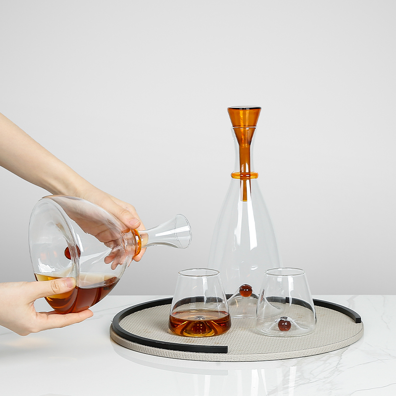 Home Bar And Cabinet - Modern Minimalist Glass Decanter for Home