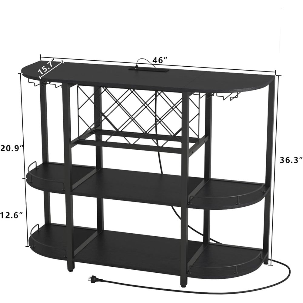 Black 3-Tier Coffee Table with - Home Bar And Coffee ulasan dan harga