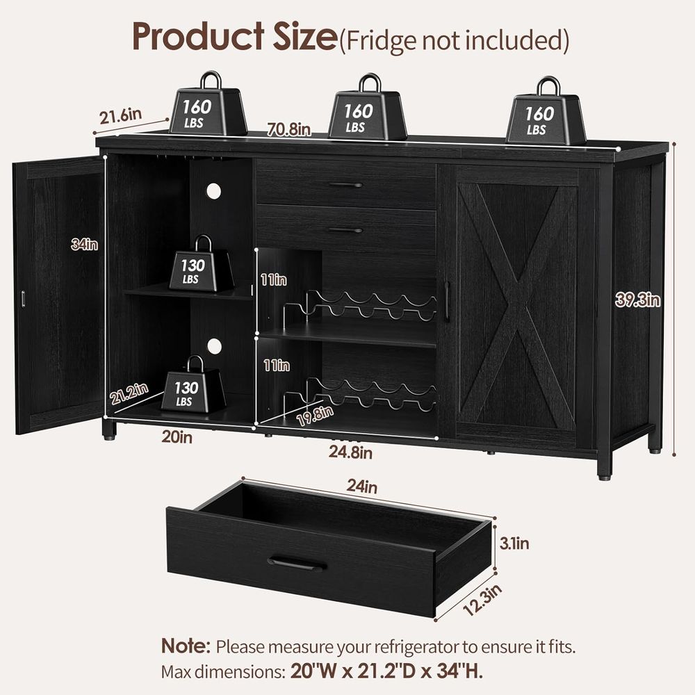 Large Coee Bar Cabinet with 2  - Home Bar And Cabinet ulasan dan harga