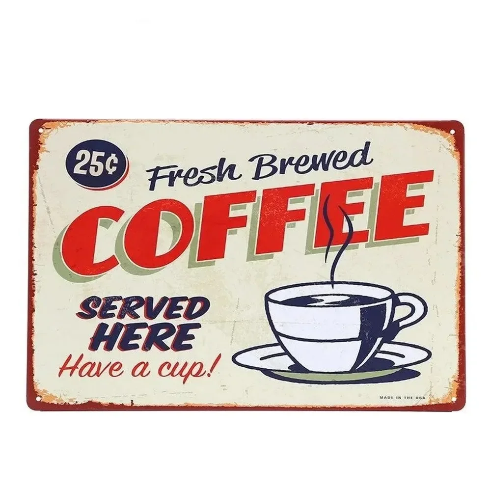 Plaque Metal Signs Drink Coffe - Home Bar And Coffee ulasan dan harga