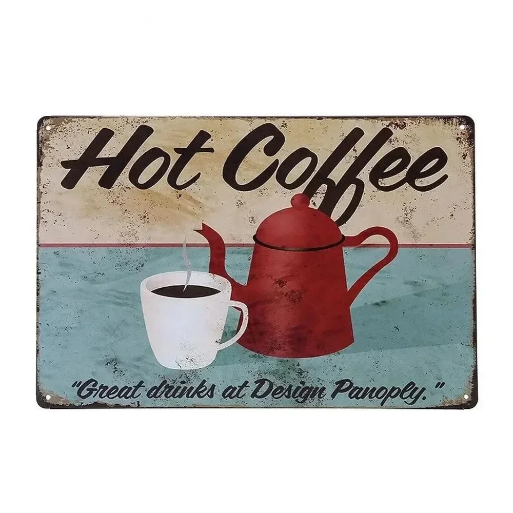 Plaque Metal Signs Drink Coffe - Home Bar And Coffee ulasan dan harga