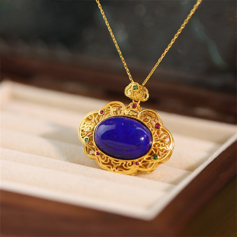 Classical lapis lazuli necklac - Bar Cart Gold ulasan dan harga