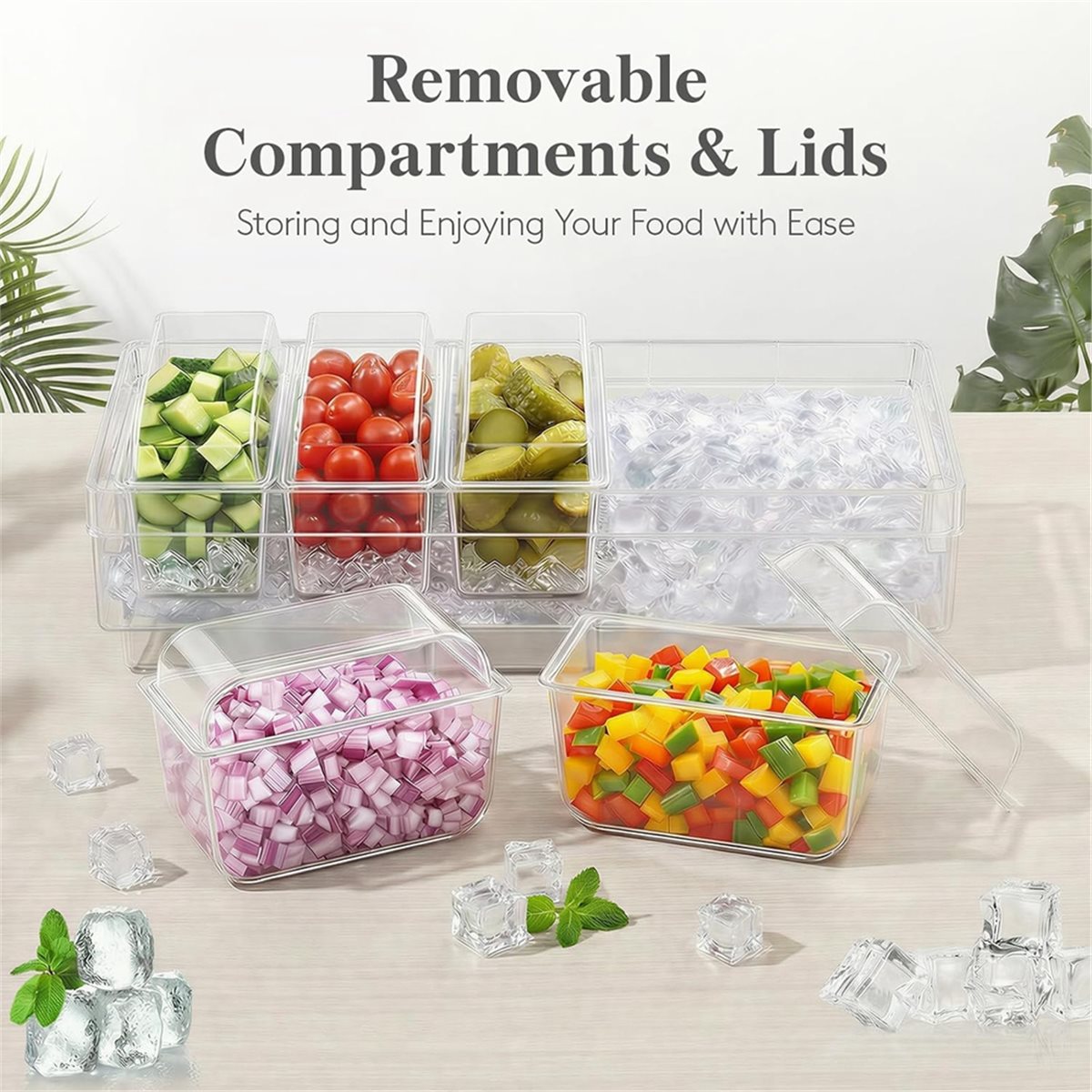 A1846K Chilled Condiment Conta - Garnish Tray Set ulasan dan harga