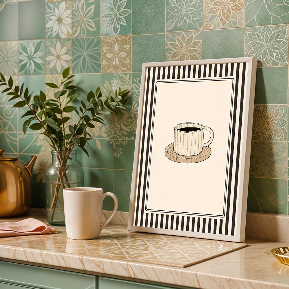 1pc frameless Coffee Adventure - Home Bar And Coffee ulasan dan harga
