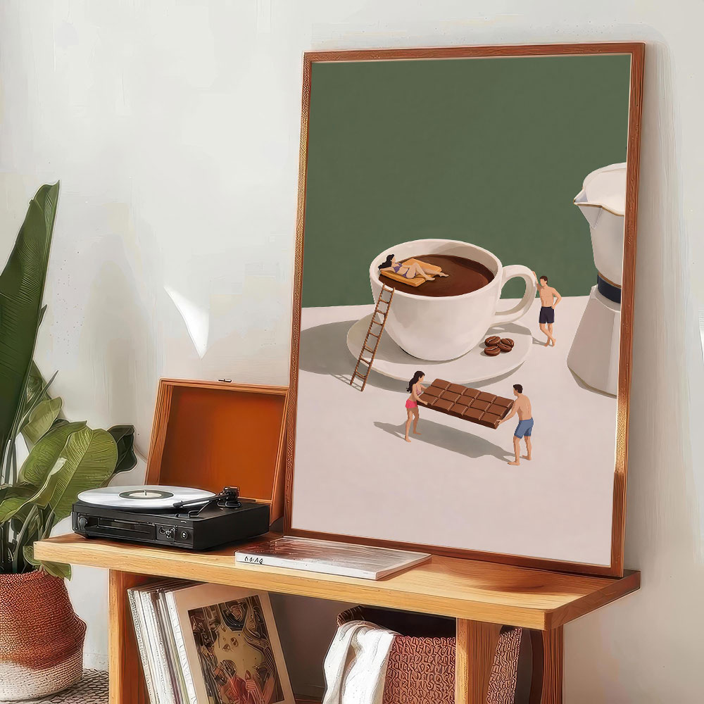 1pc frameless Coffee Adventure - Home Bar And Coffee ulasan dan harga