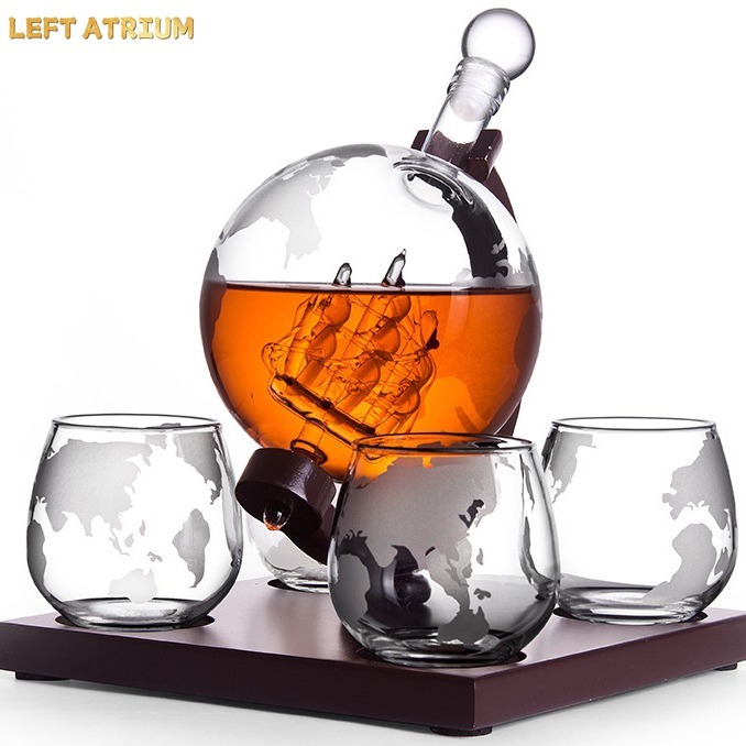 Glass globe shaped decanter, w - Decanter Globe Set ulasan dan harga