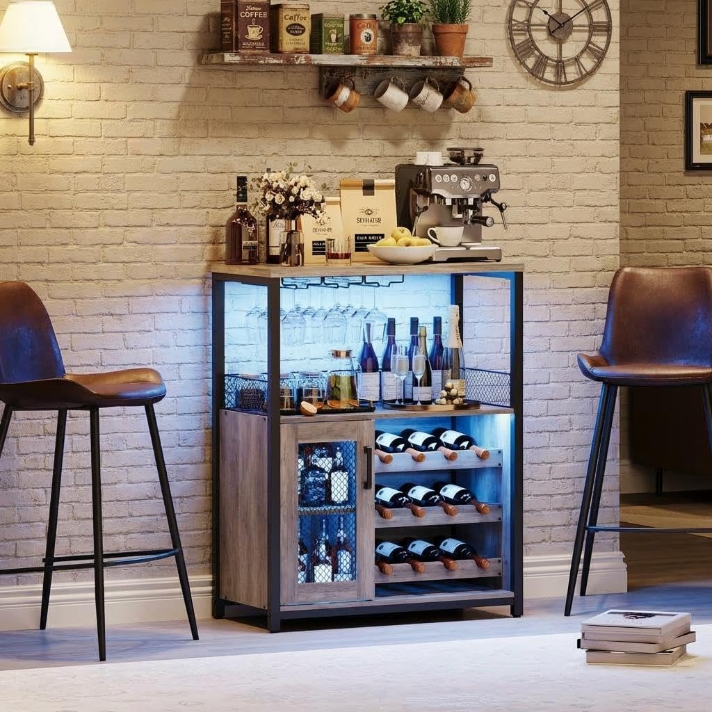 3 Tier Wine Bar Cabinet LED Li - Home Bar And Cabinet ulasan dan harga