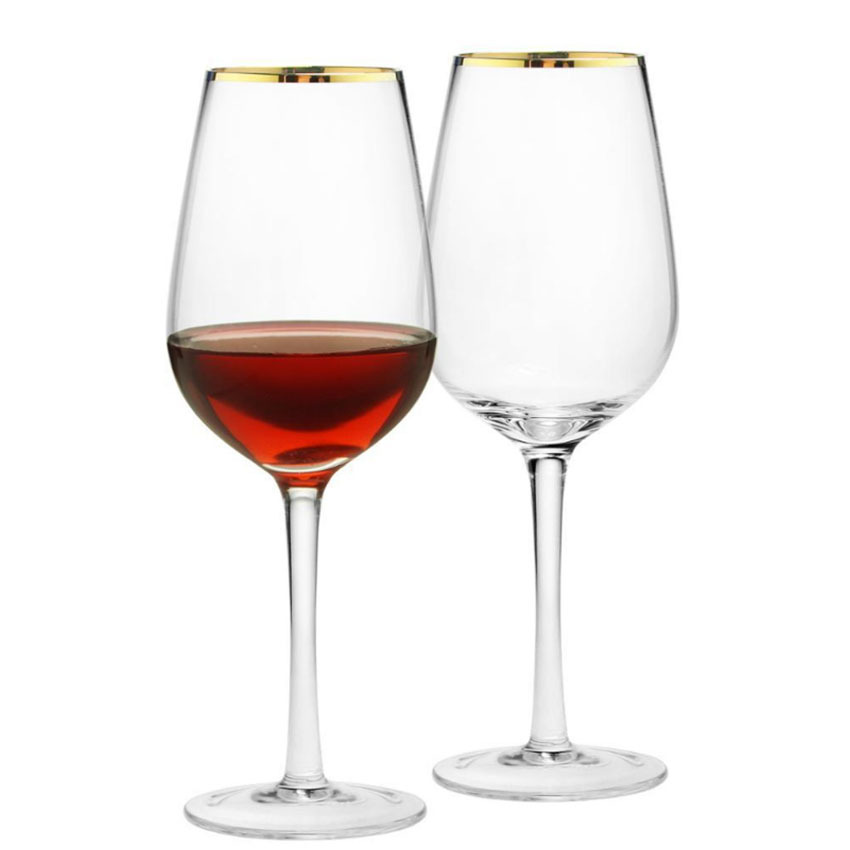 Gold Rimmed Highball Glass Red - Highball Glass Set ulasan dan harga