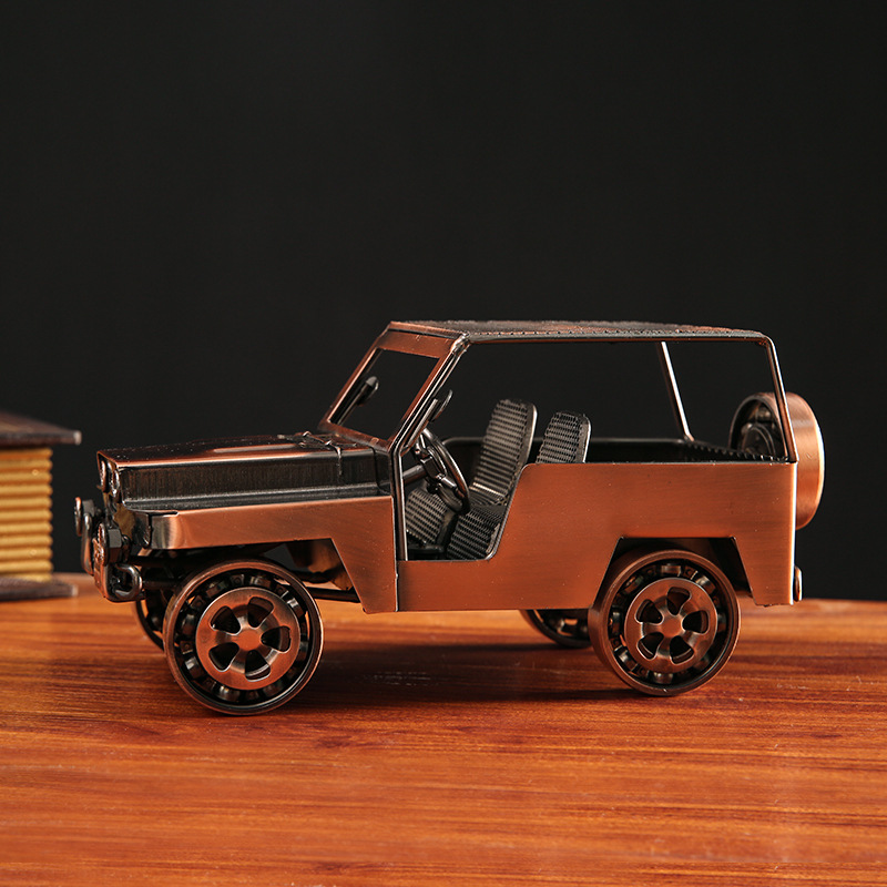 Vintage Jeep Car Ornament Meta - Home Bar And Cabinet ulasan dan harga