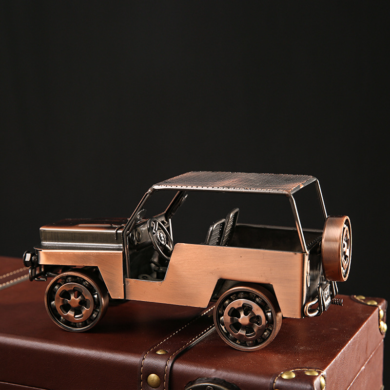 Vintage Jeep Car Ornament Meta - Home Bar And Cabinet ulasan dan harga