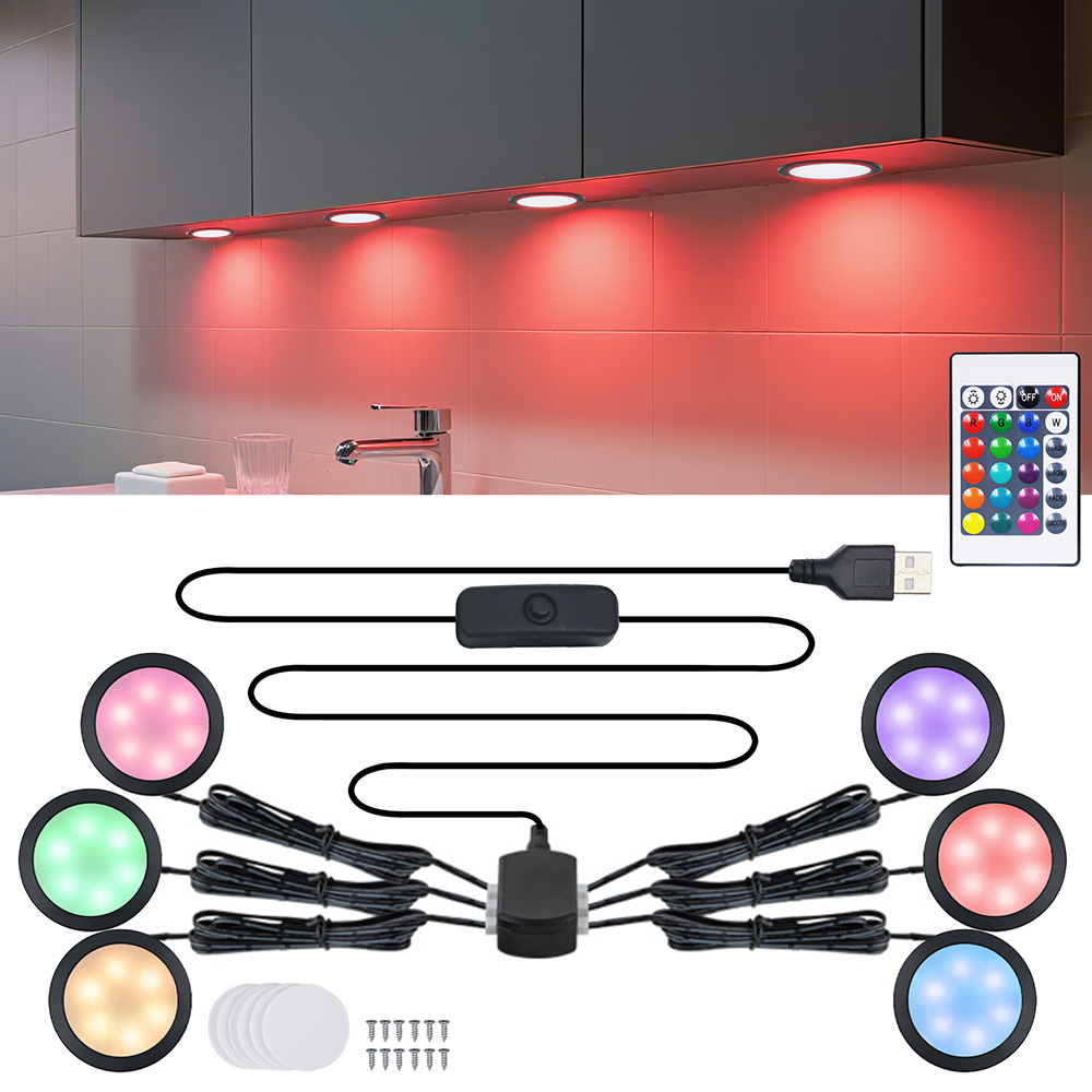 1/2/4/6 Lamp RGB LED Under Cab - Home Bar And Cabinet ulasan dan harga