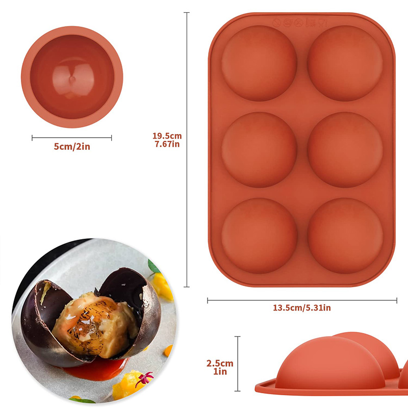 6 Cavities Semicircle Silicone - Ice Mold Sphere ulasan dan harga