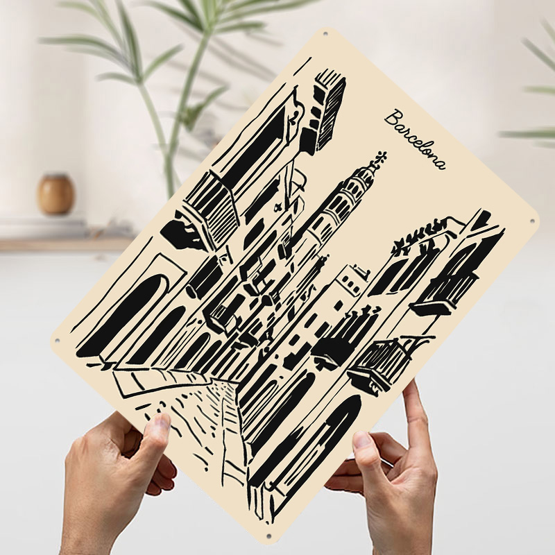 Barcelona Street Metal Poster  - Home Barcelona ulasan dan harga