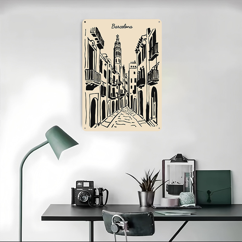 Barcelona Street Metal Poster  - Home Barcelona ulasan dan harga