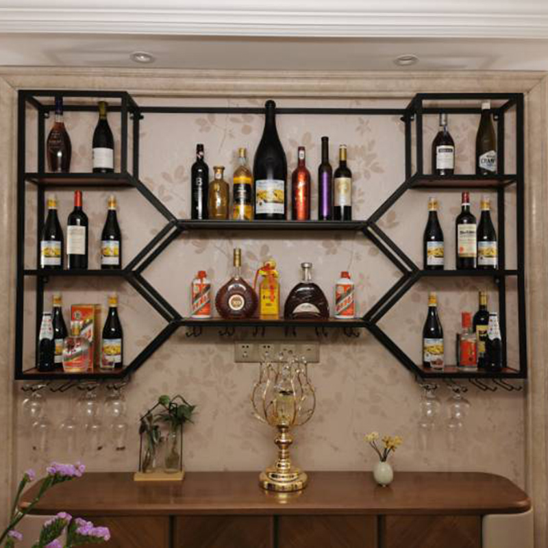 Metal Shelves Wine Cabinet Liv - Home Bar And Cabinet ulasan dan harga