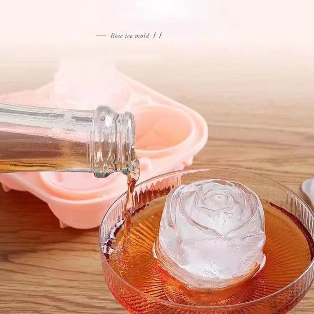 3d rose silicone ice molds 4-h - Ice Mold Sphere ulasan dan harga