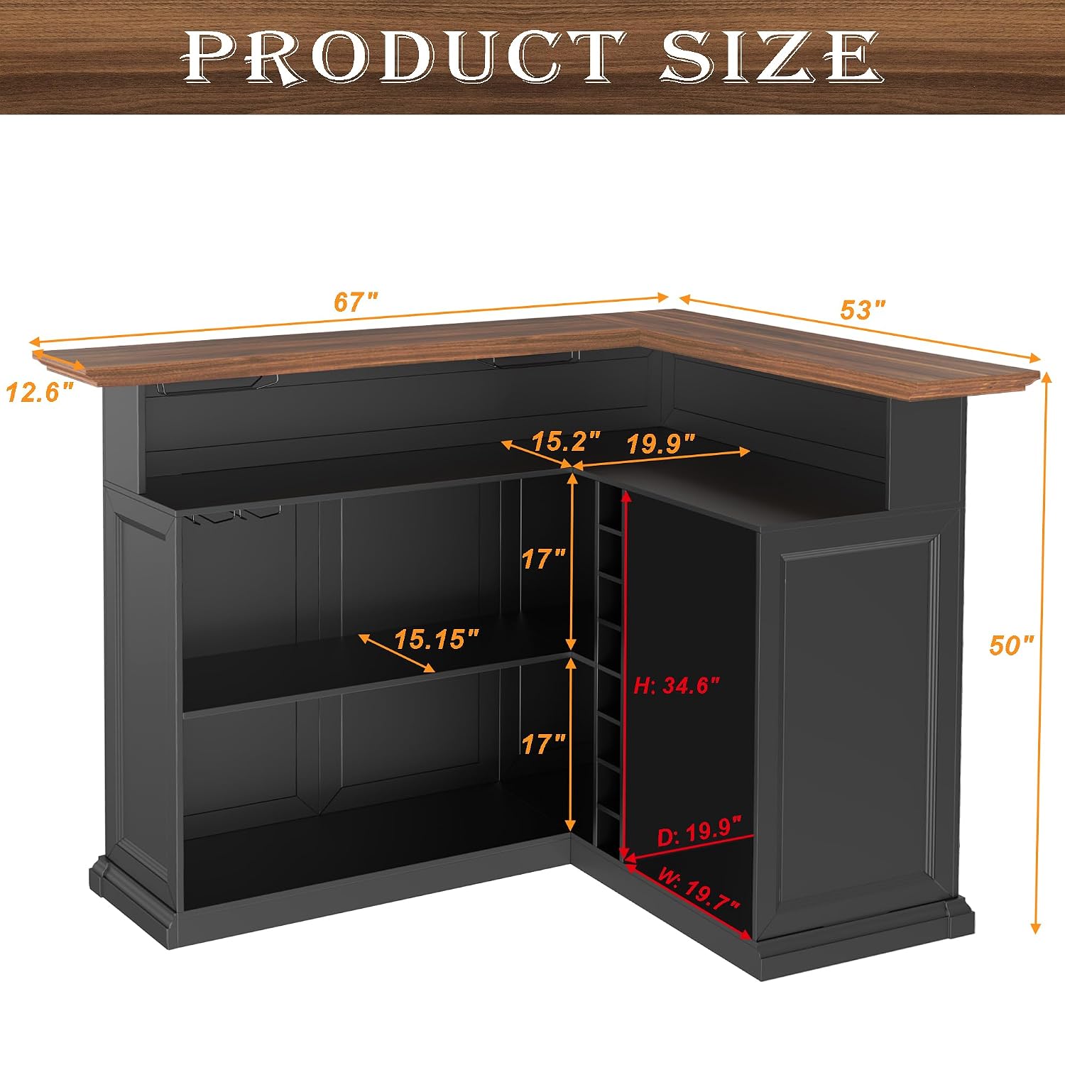 L-Shaped Home Bar Cabinet with - Home Bar And Fridge ulasan dan harga